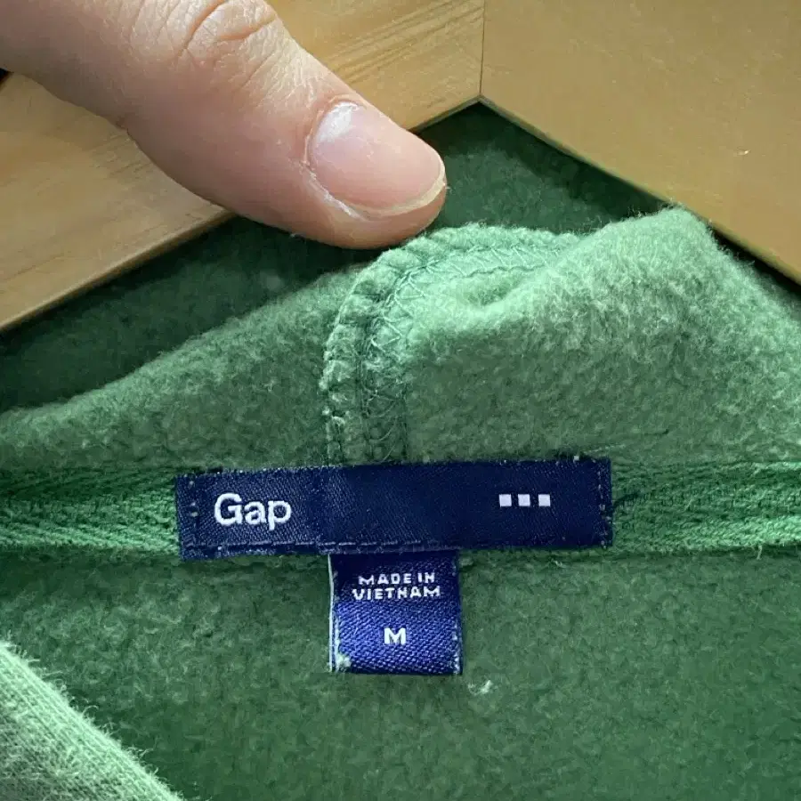 갭 GAP 그린 기모 후드티 M