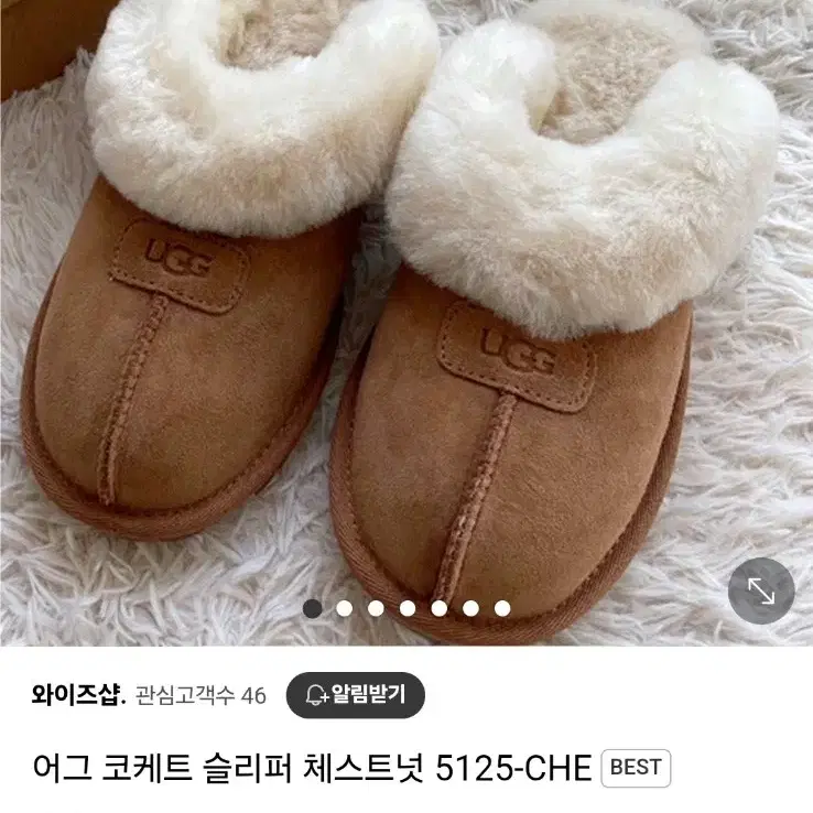 UGG 어그 코케트 슬리퍼 체스트넛 (US8, 250mm)