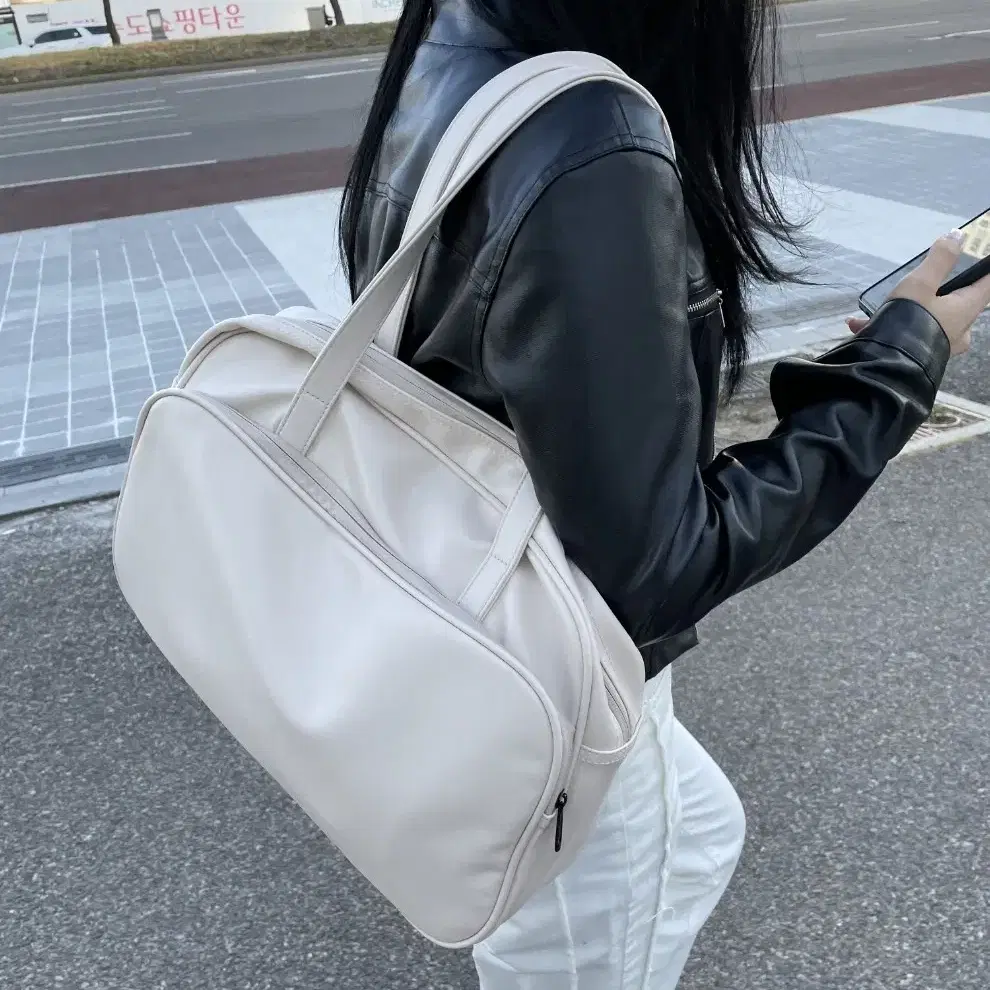 히피디피 캠퍼스 백 campus bag 아이보리 새상품