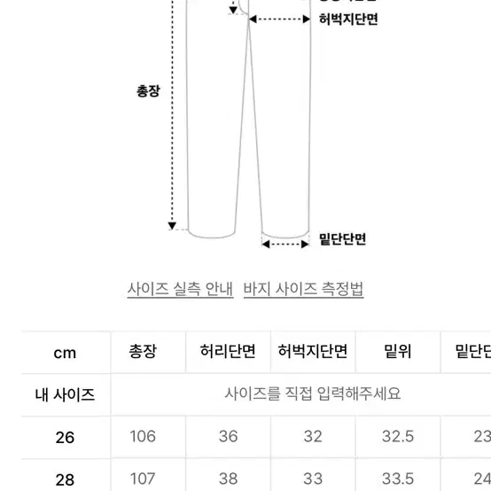 브랜디드1859 28사이즈 상태좋은 제품