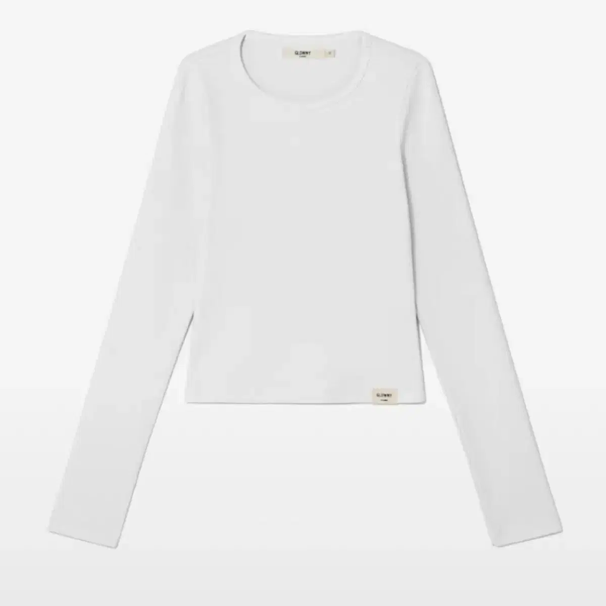 Glenny Classic Ribbed Crew Neck Long Sleeve White