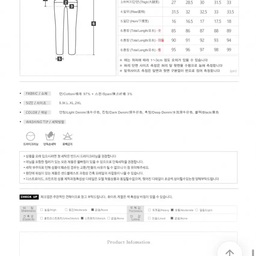 에이블리 밴딩 일자핏 데님 팬츠 (연청 미들/m)