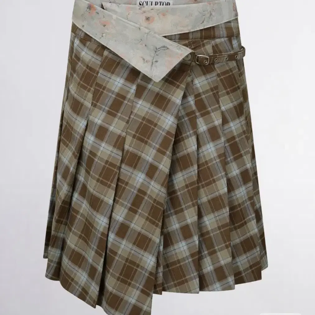 (새상품) 스컬프터 Folded Waist Plaid Skirt 체크치마