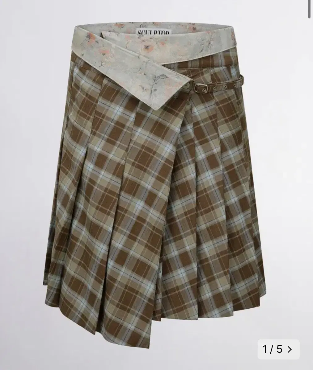 (새상품) 스컬프터 Folded Waist Plaid Skirt 체크치마