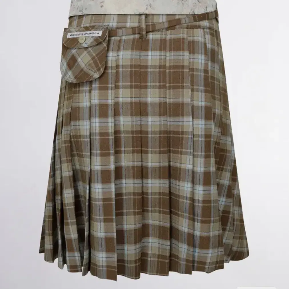 (새상품) 스컬프터 Folded Waist Plaid Skirt 체크치마