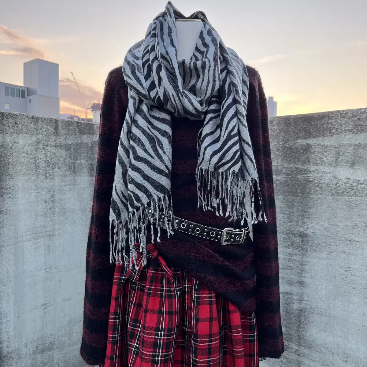 ribbon flannel skirt