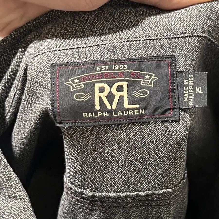 Rrl 셔츠 xl 솔트앤페퍼 샴브레이 워크셔츠 더블알엘