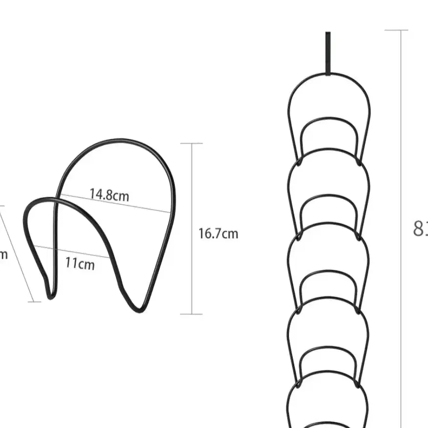 코멧 홈 모자 보관용 후크 행거 (블랙)