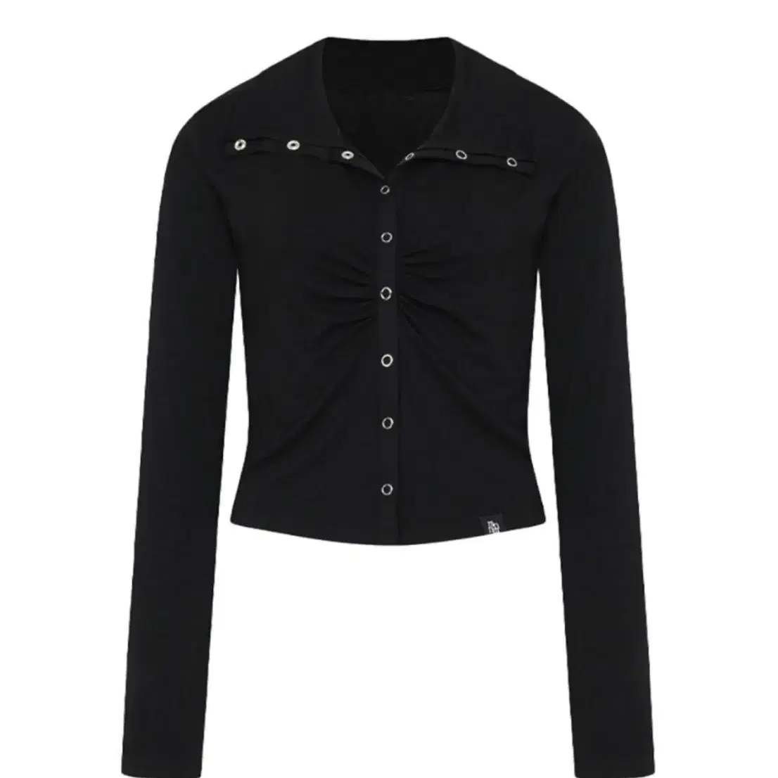 므넴 mnem snap shirring cardigan(black)