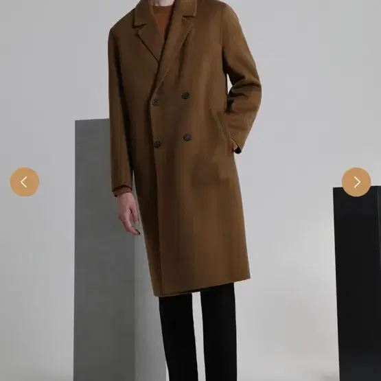 21FW DKNY 캐시미어 블랜디드 더블 브레스트 롱 코트 브라운 M