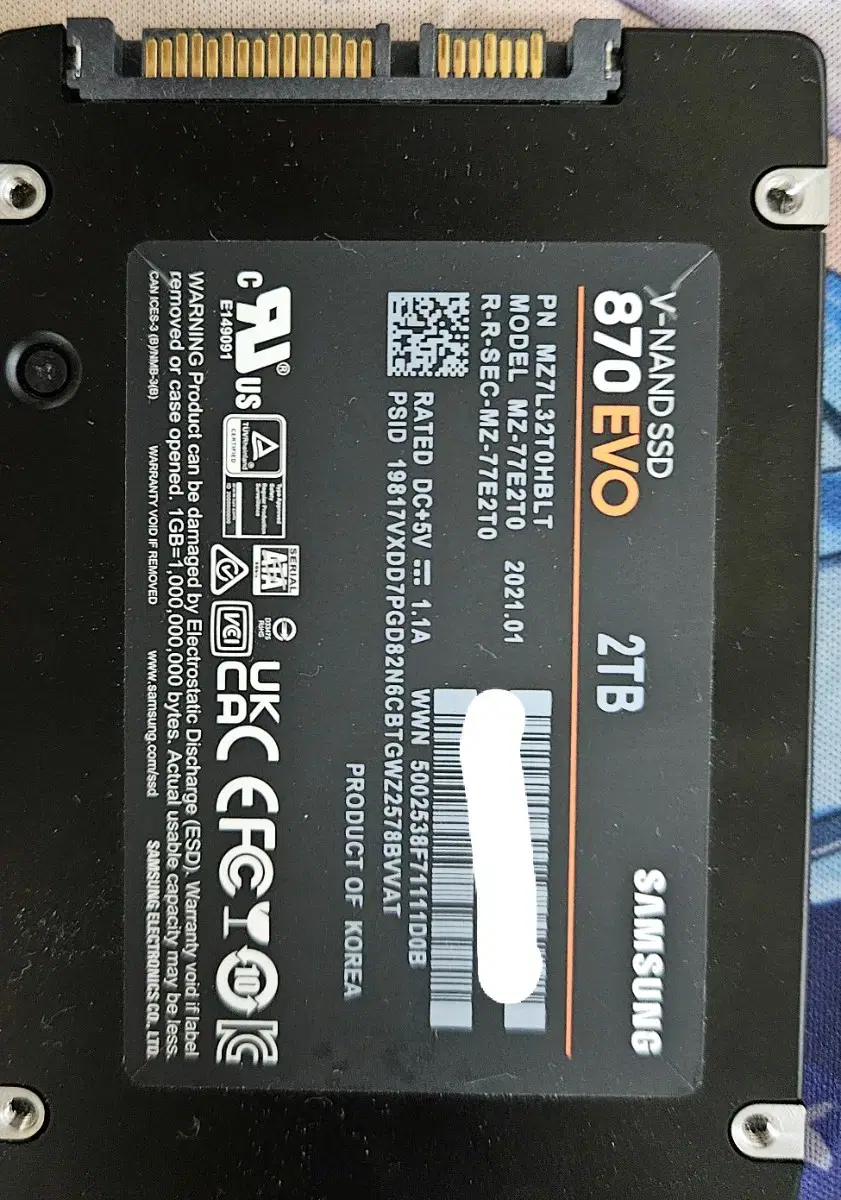 삼성 SSD 2TB 870 EVO 팝니다