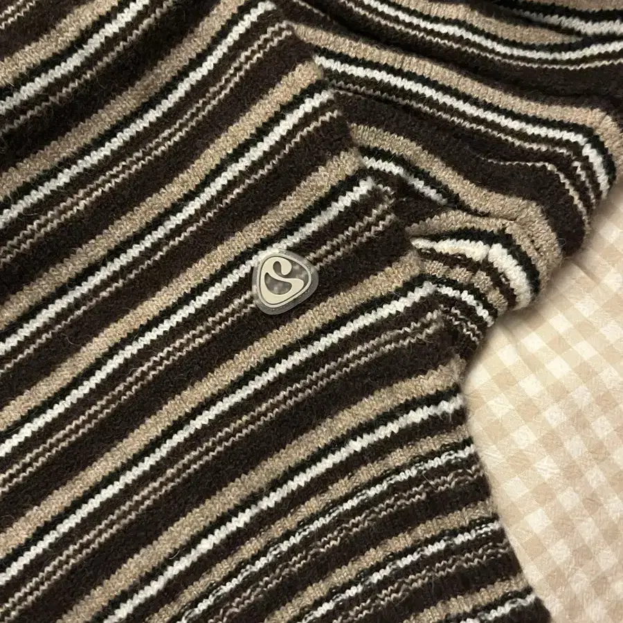 코이세이오 COY STRIPE KNIT BROWN