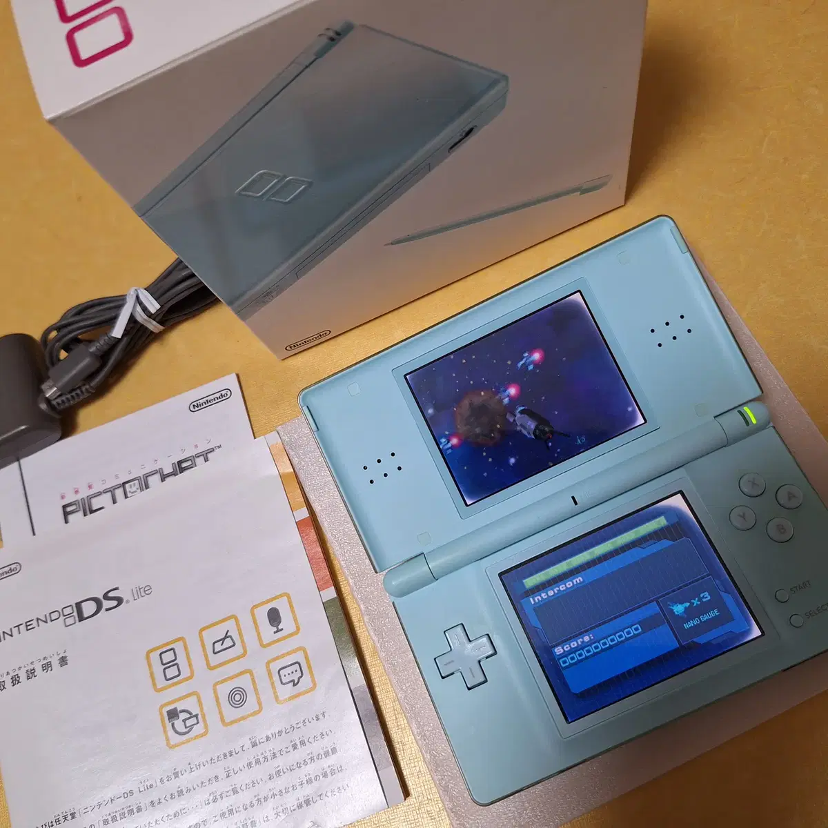 미품급2 닌텐도 DS LITE 아이스블루 일본판 박스셋 dslite