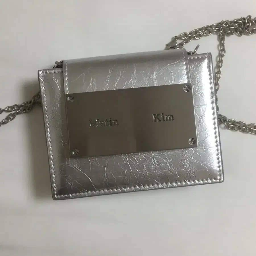 마뗑킴 아코디언 미니백 실버 ACCORDION MINI BAG