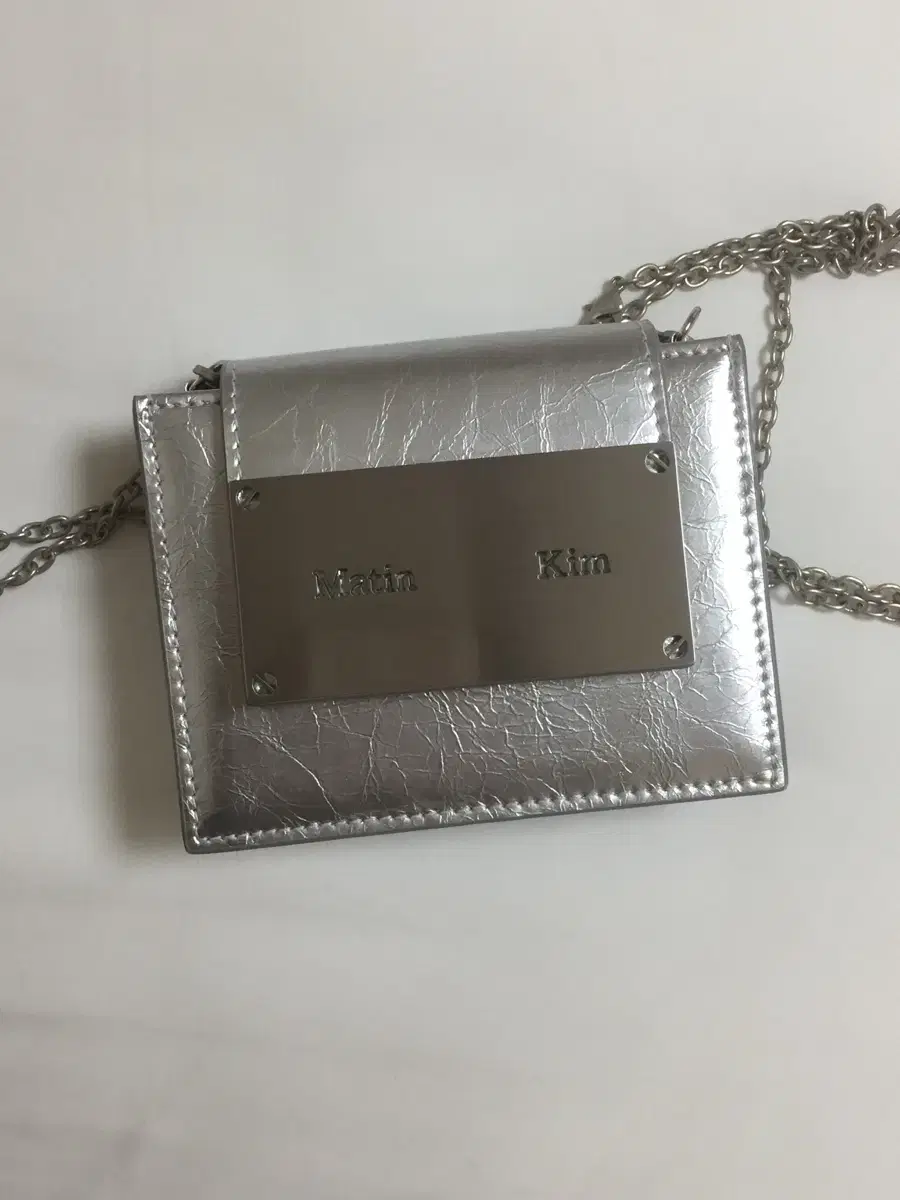 마뗑킴 아코디언 미니백 실버 ACCORDION MINI BAG