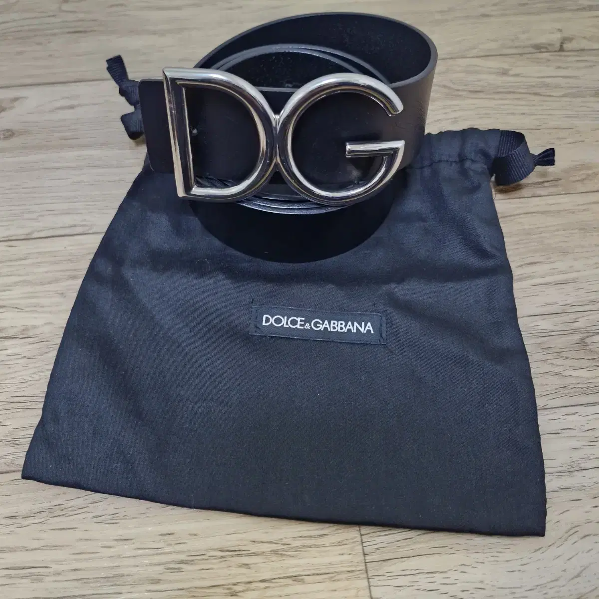 [90/36] 돌체앤가바나 D&G DG 블랙 레더 가죽 벨트