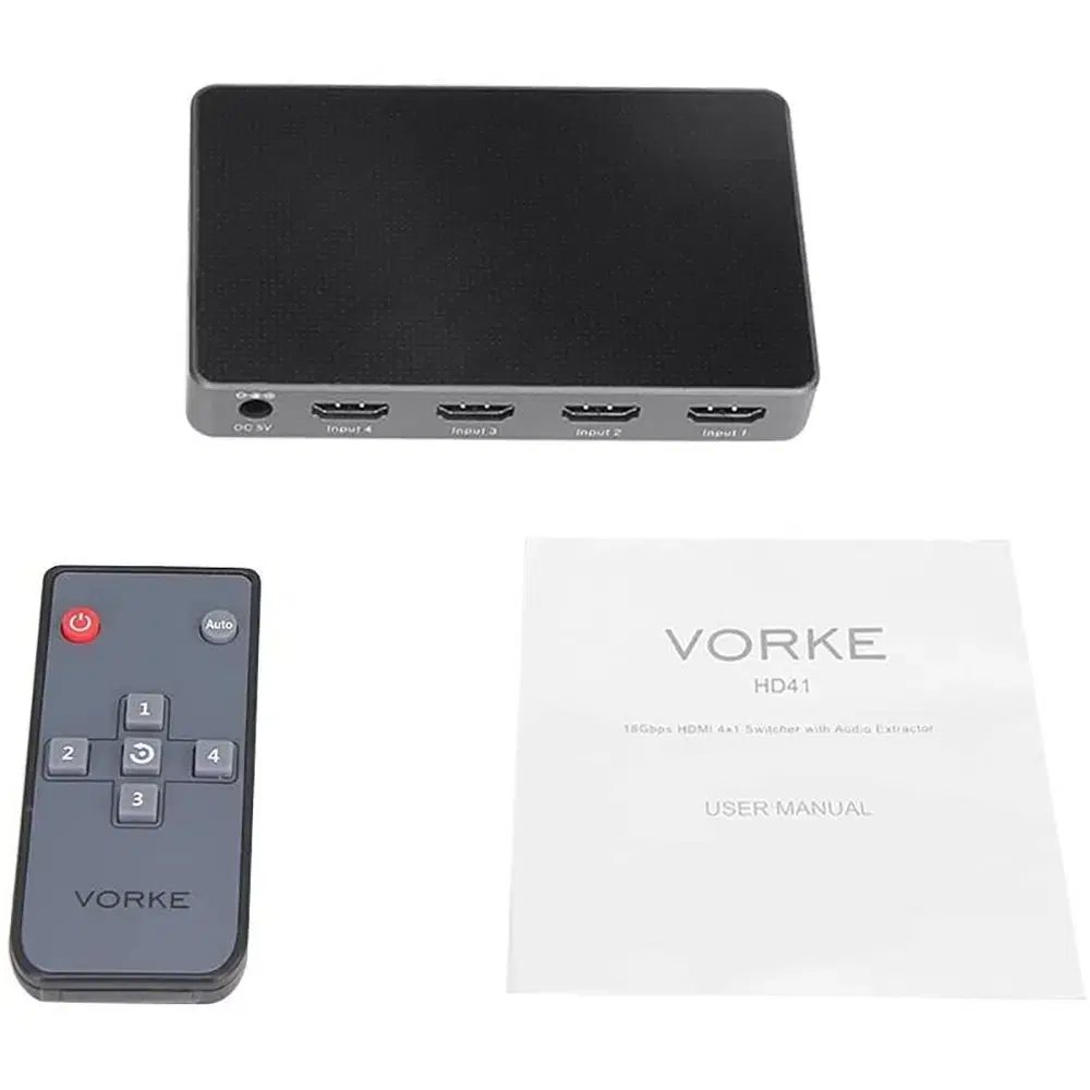 VORKE HD41 미니 오토 4포트 HDMI 2.0 스위치 4K UHD