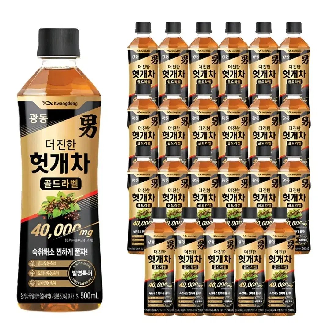 광동 더 진한 헛개차 골드라벨, 500ml, 24개