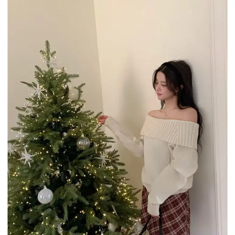 [제니오] santa off shoulder knit 산타 오프숄더 니트