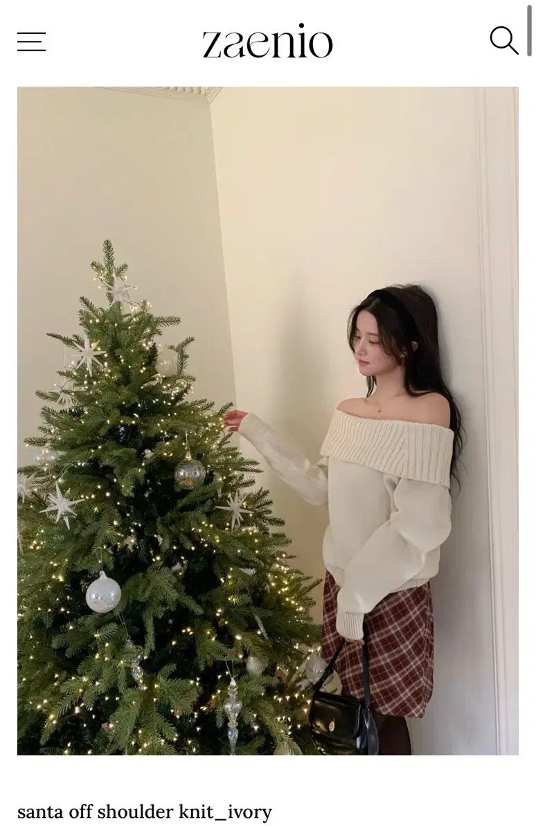 [제니오] santa off shoulder knit 산타 오프숄더 니트