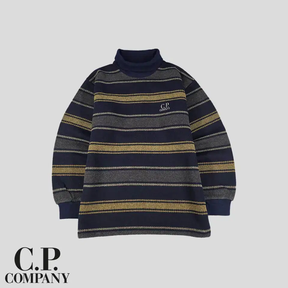 CP COMPANY 90s Navy Gray Yel Colorblocked Stripes