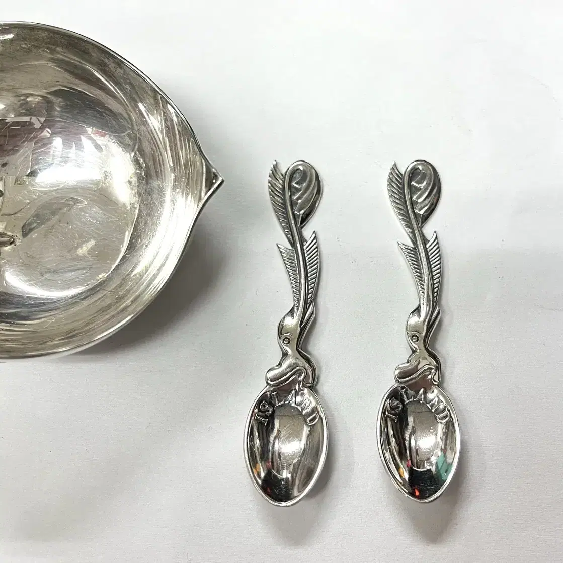 은제품 멕시코 은 나무잎컵 은티스푼 sterling silver 900