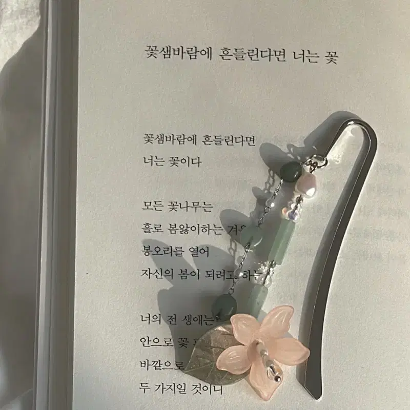 물을 머금은 능소화 책갈피