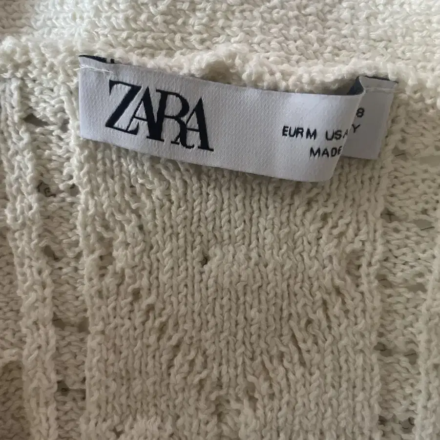 자라 가디건 봄 시즌 니트 아이보리 ZARA 포인트 꽃