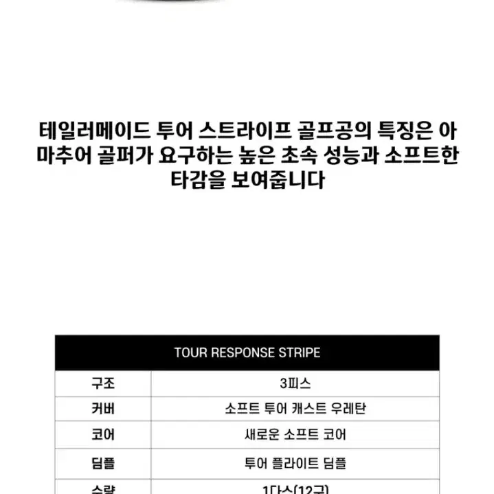 테일러 메이드 투어 스트라이프 2024년 모델 골프공 1 다스(12구)