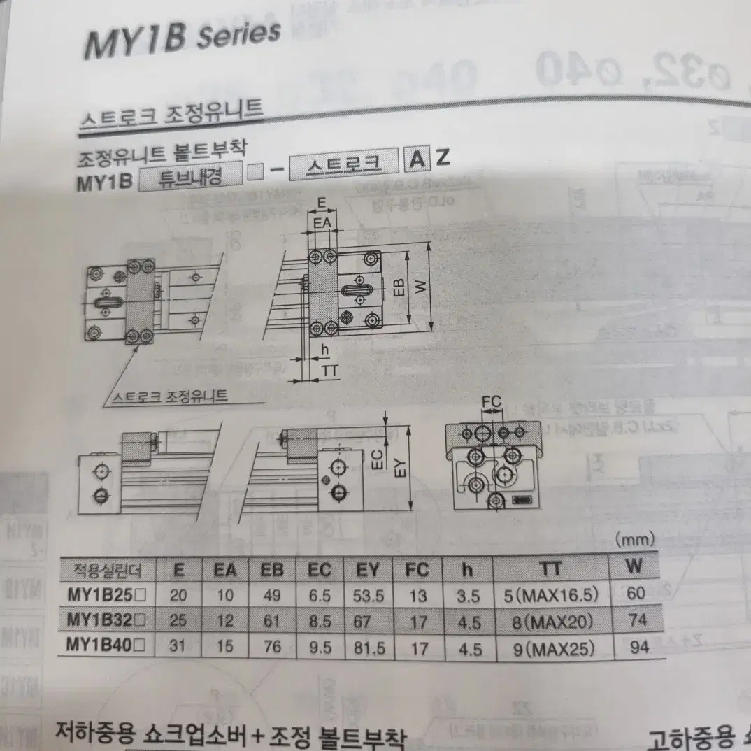 MY1B40-605AZ, D-A93L. SMC 로드리스 공압 실린더.