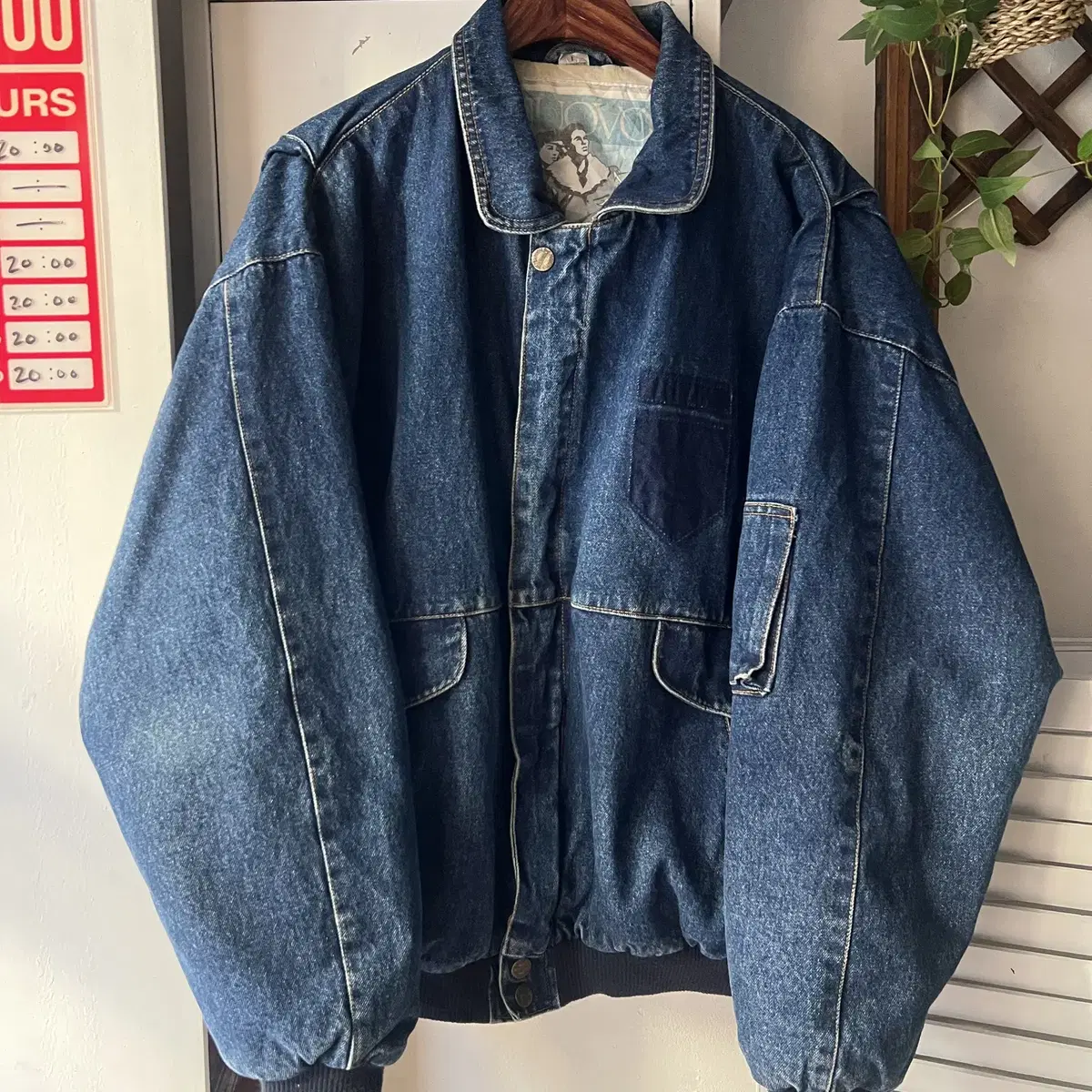 [XL]90's USA 빈티지 데님 봄버 자켓