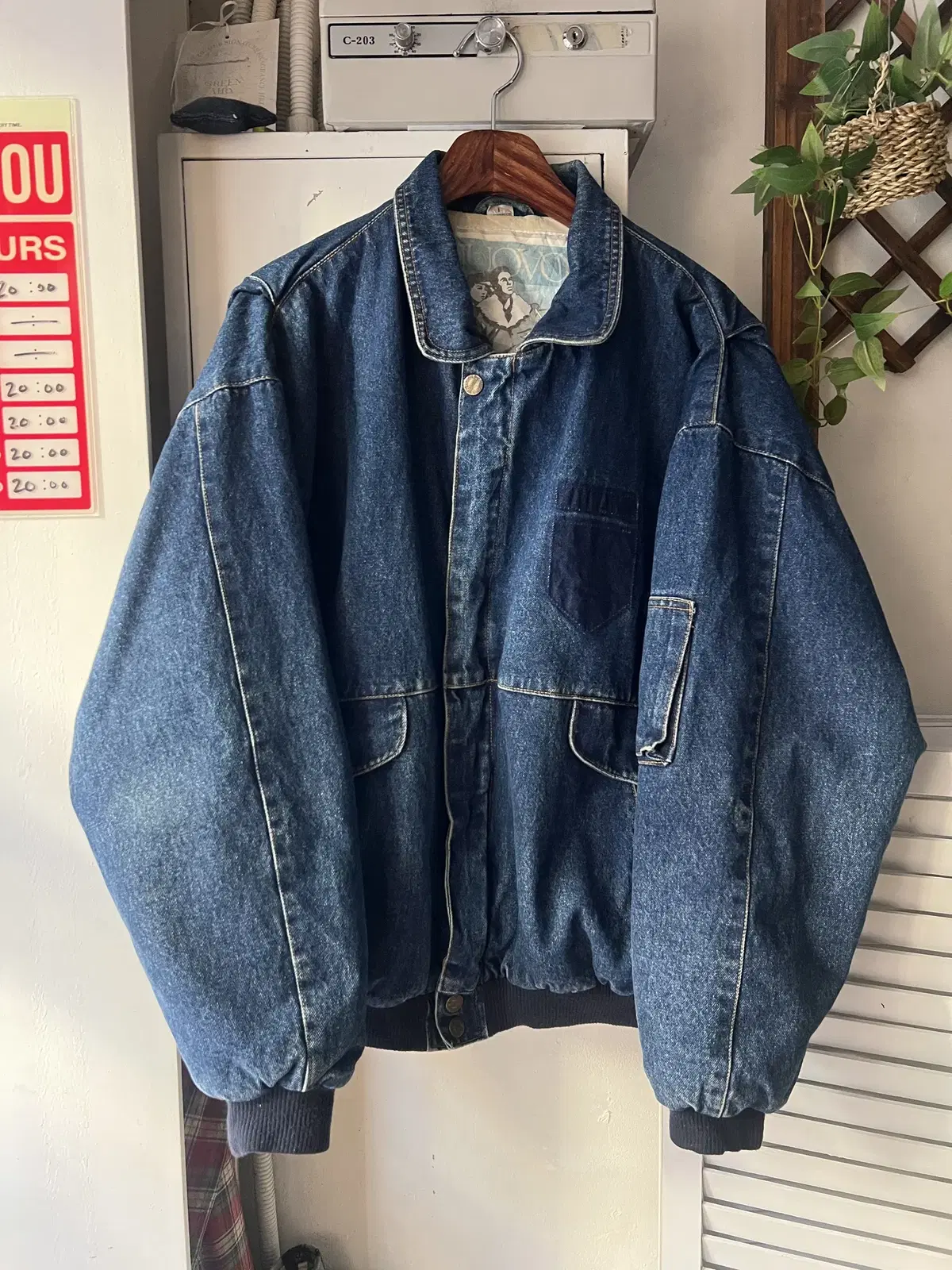 [XL]90's USA 빈티지 데님 봄버 자켓