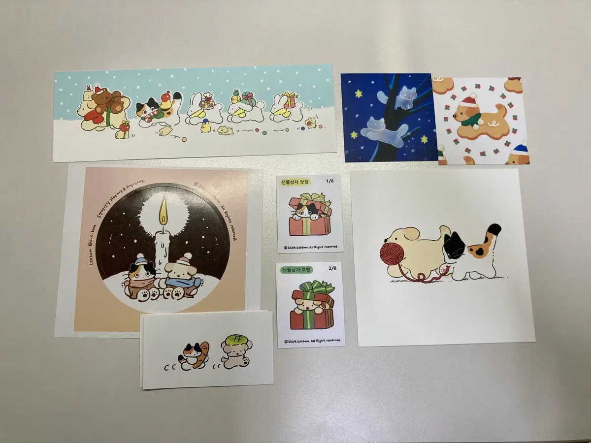 This bom winter market buns lamb cat puppy sticker postcard bulk