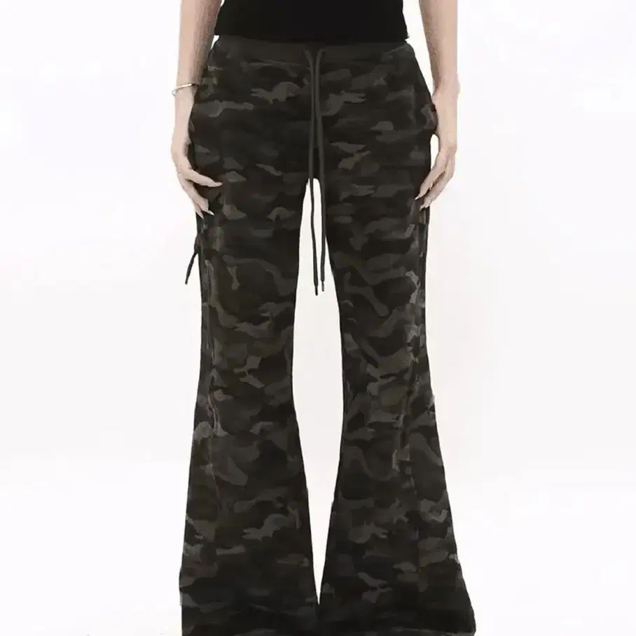 Camo military bootscut banding pants