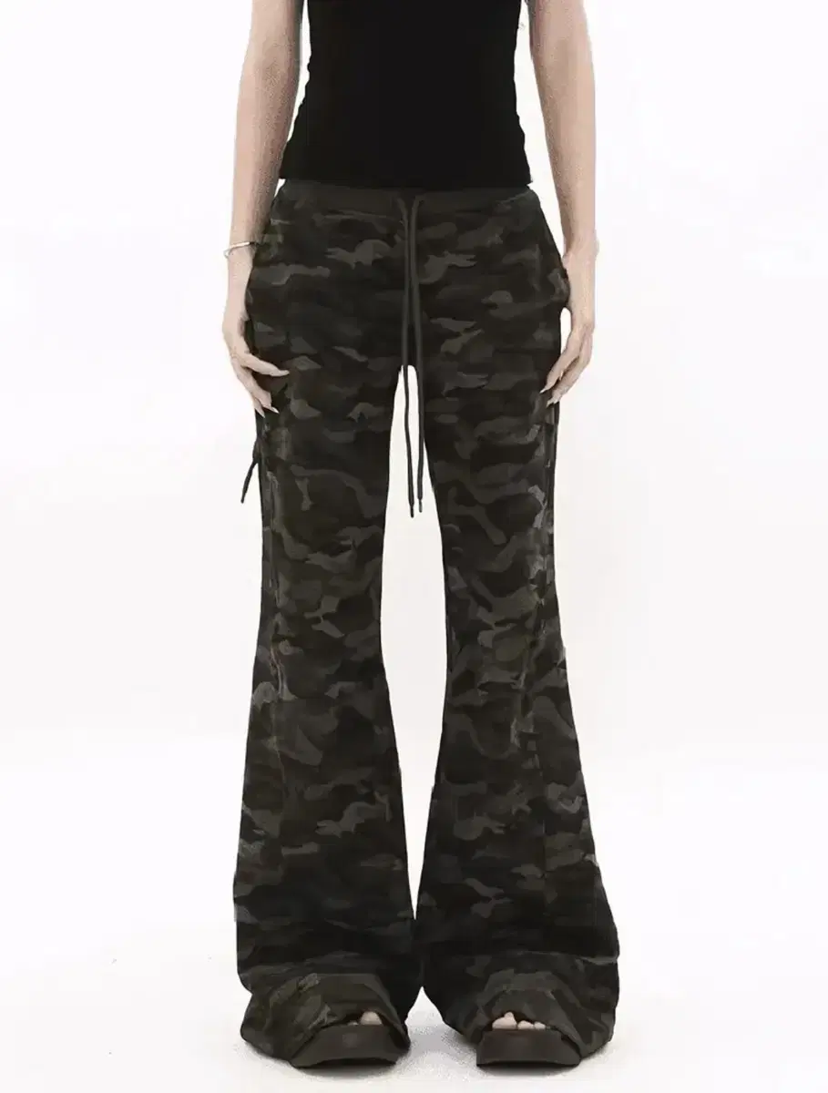 Camo military bootscut banding pants