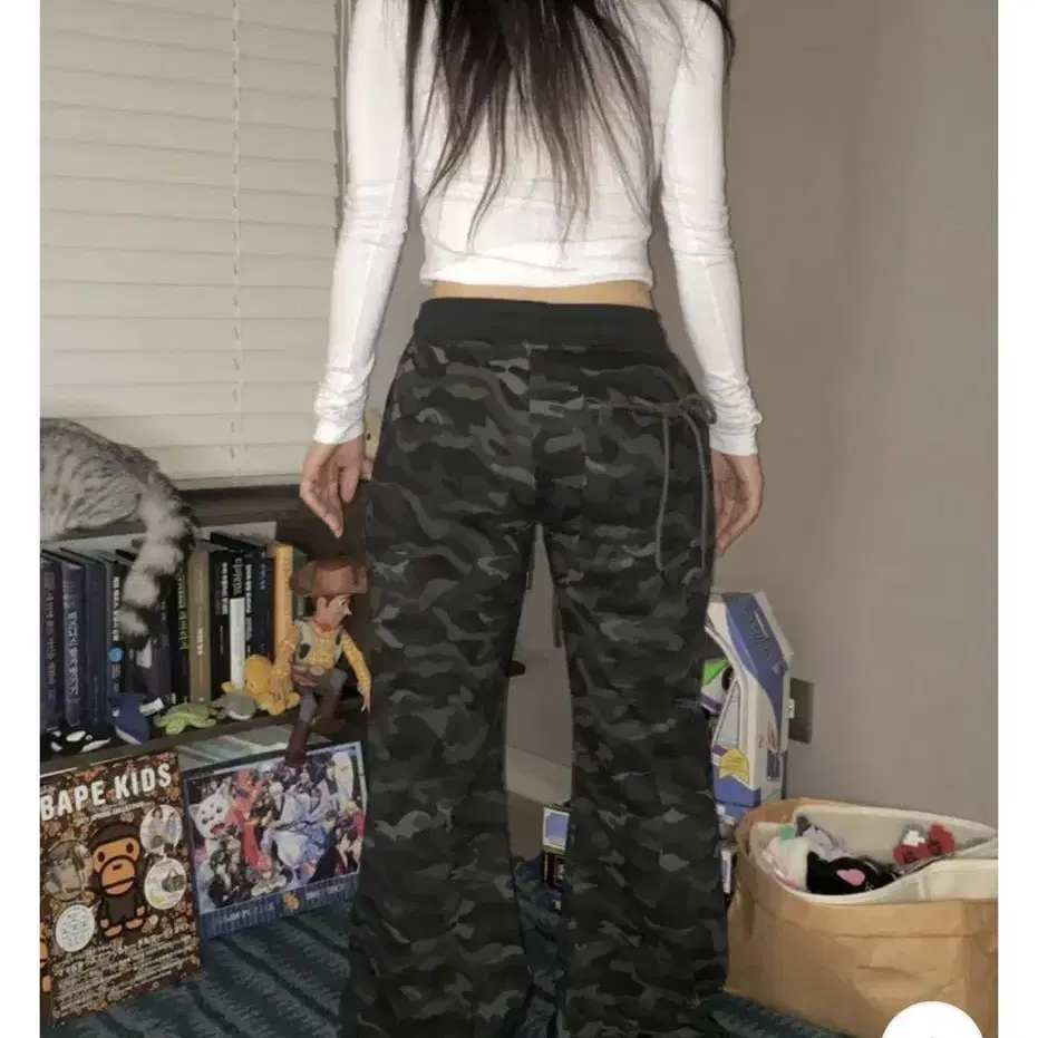 Camo military bootscut banding pants