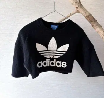 아디다스 크롭 길이 반팔 니트