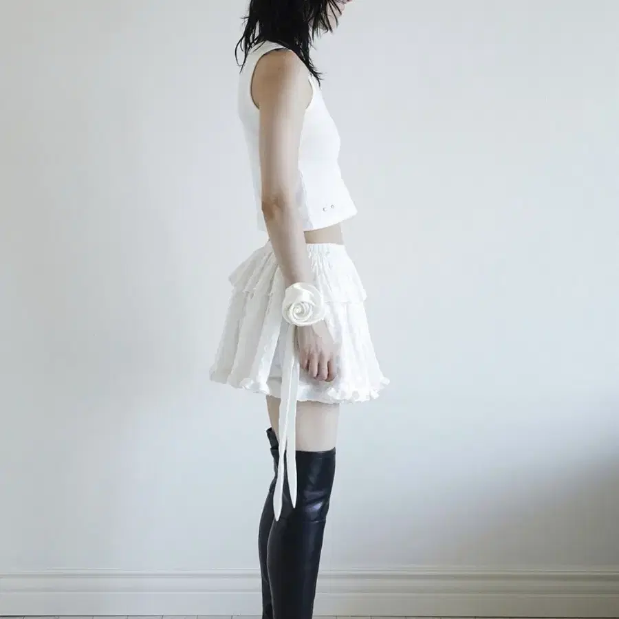 데어드 raw edge coin dot tutu skirt