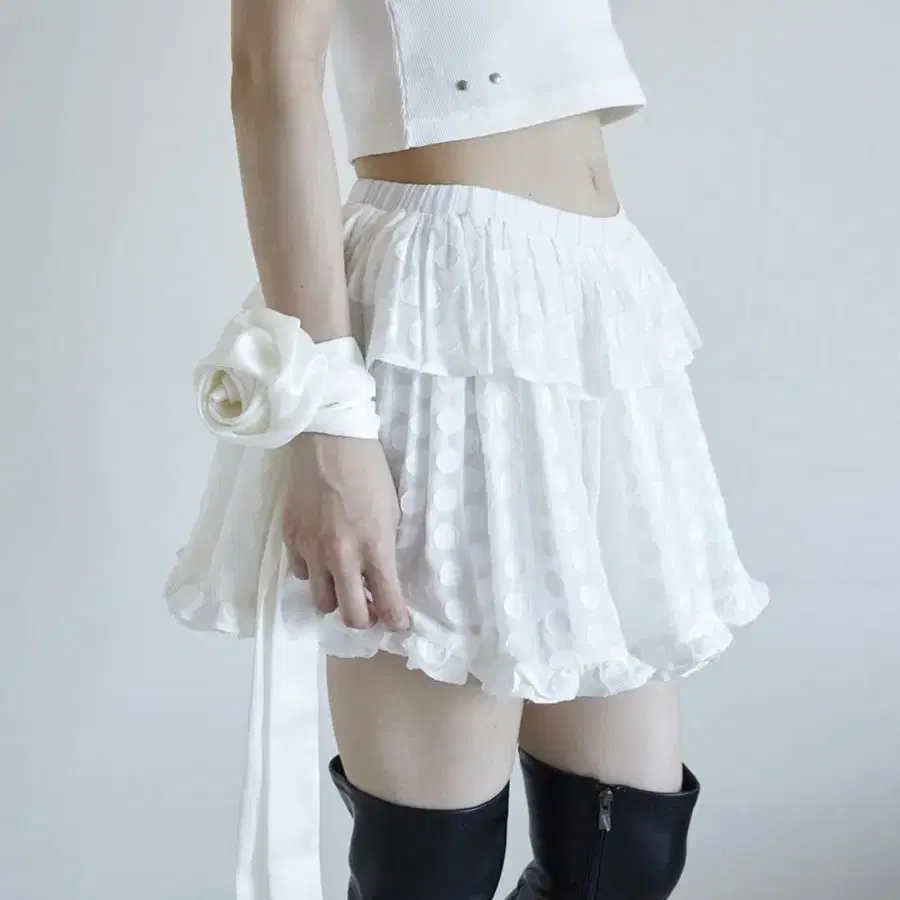 데어드 raw edge coin dot tutu skirt