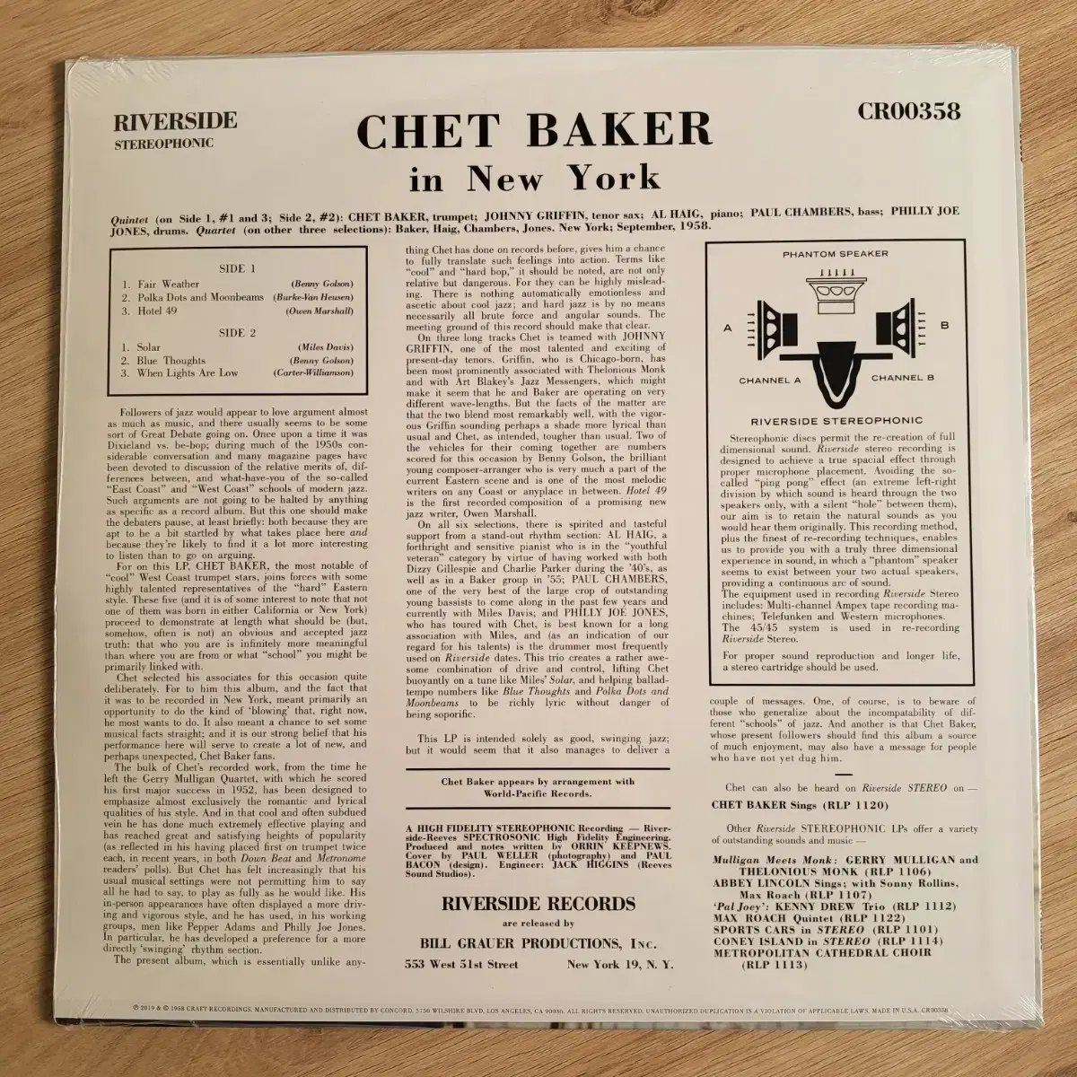 Chet Baker 쳇 베이커 In New York 리버사이드 오리지날