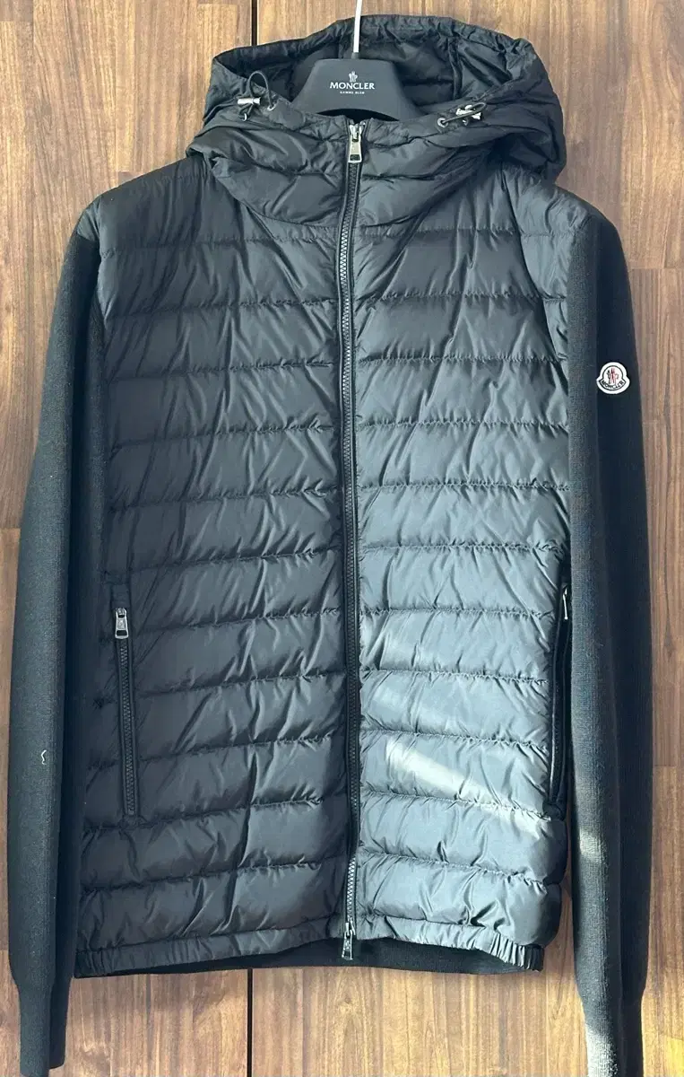 Moncler hooded zip-up knit padding