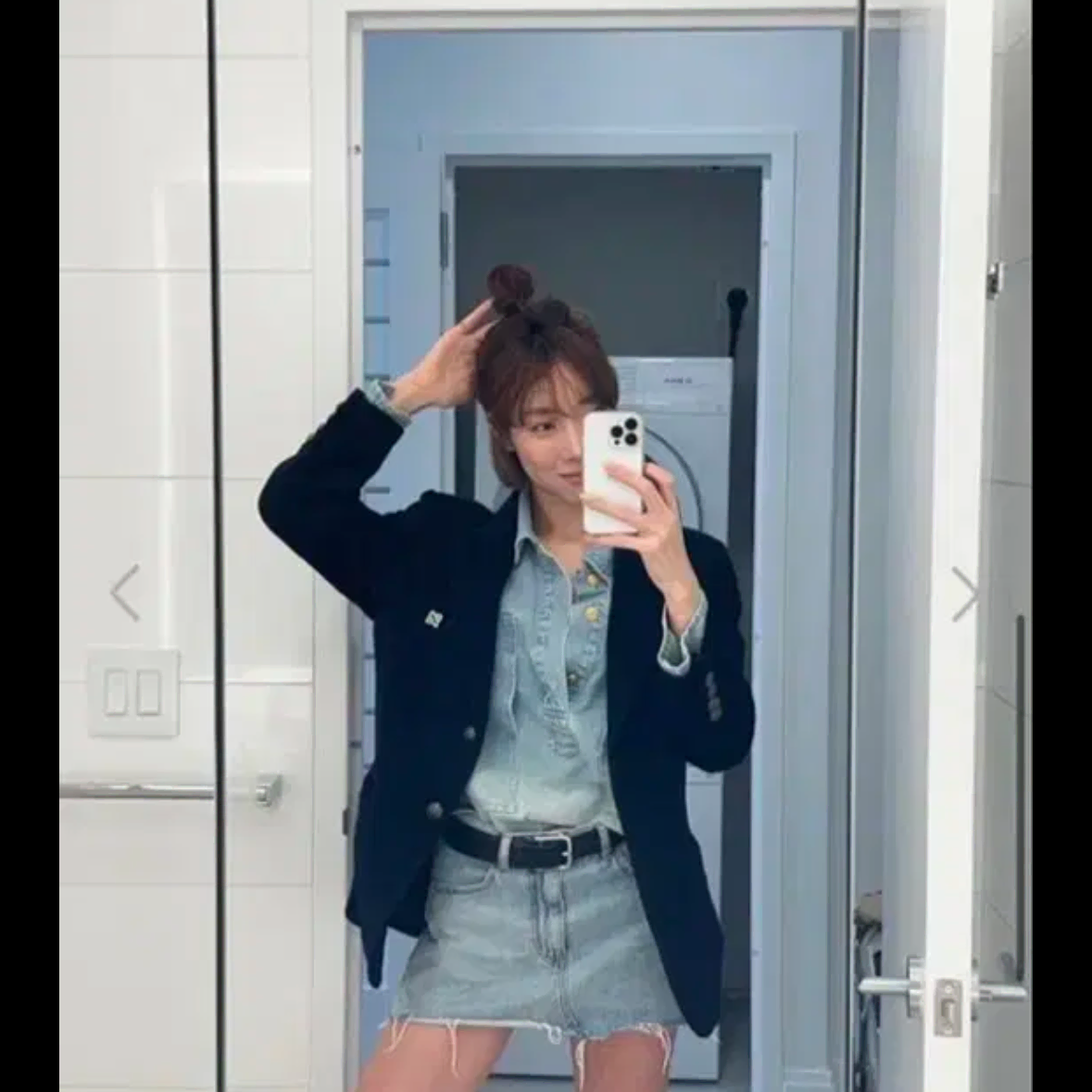 글로니 91 MID-RISE DENIM SKIRT 데님스커트