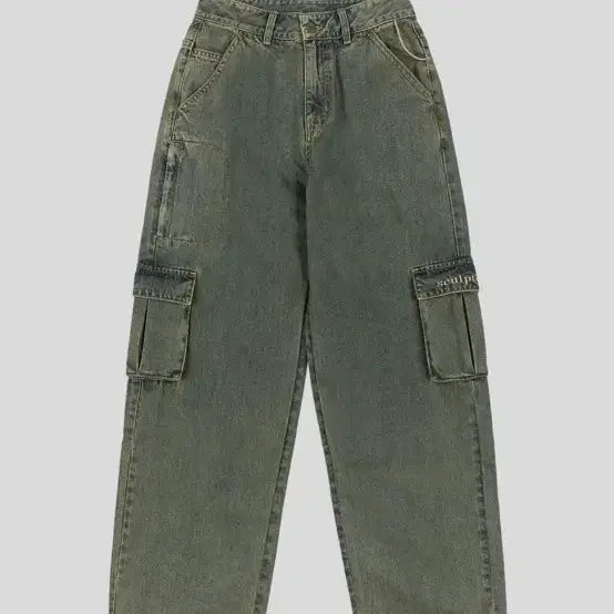 스컬프터 acid cargo jogger pants 빈티지그린