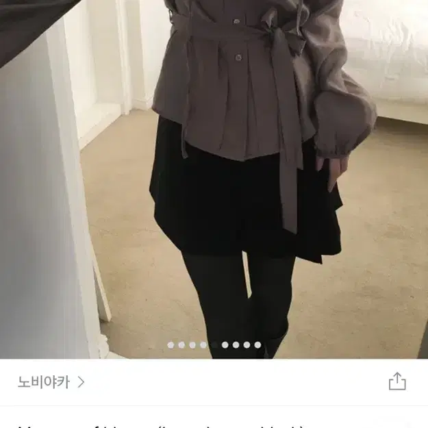 노비야카 Muse scarf blouse 블라우스 (브라운)