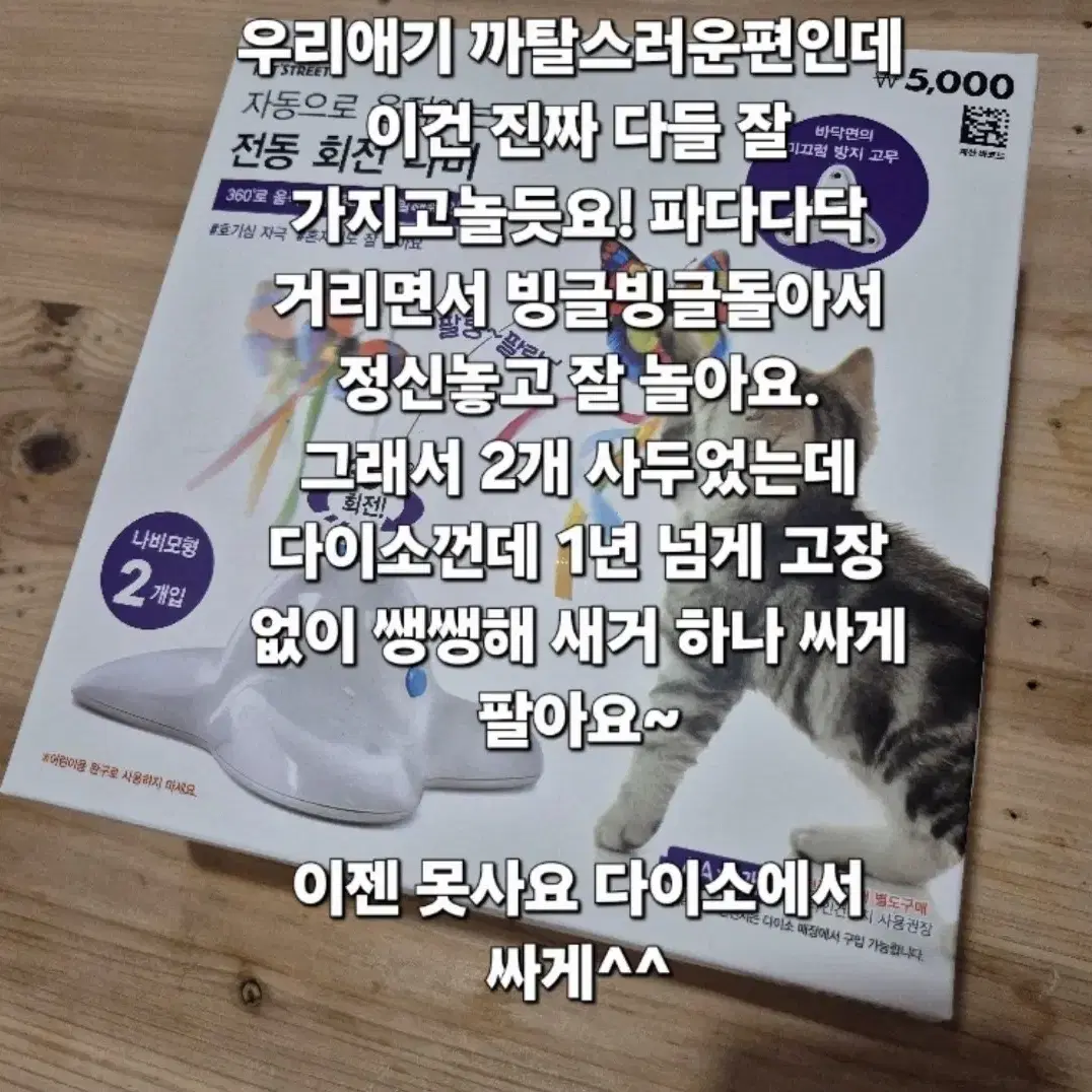 새상품 고양이 운동 장난감 전동회전나비