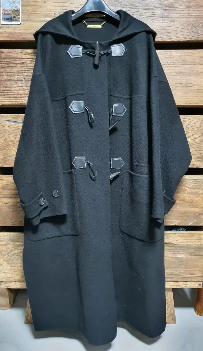 System Wool Cashmere Overfit Duffel Coat, FREE