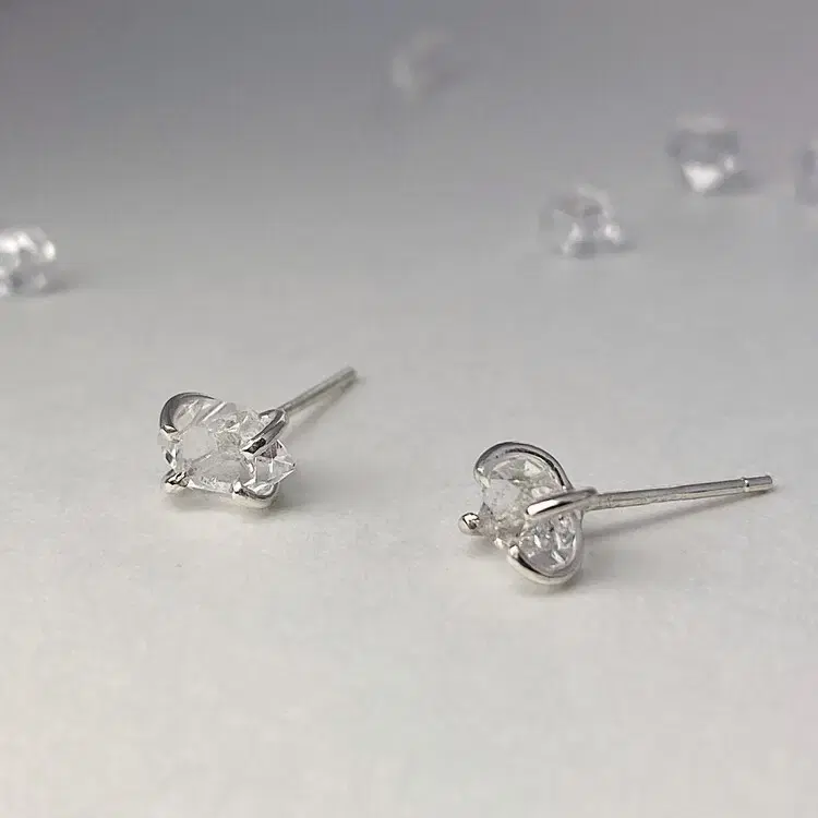 [미사용] 오브룬 귀걸이 Herkimer diamond earring