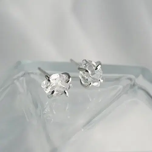 [미사용] 오브룬 귀걸이 Herkimer diamond earring