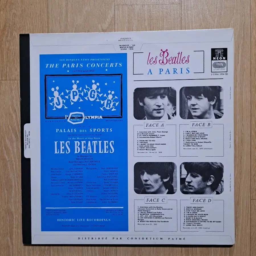 비틀즈 1964 프랑스 라이브공연 2LP