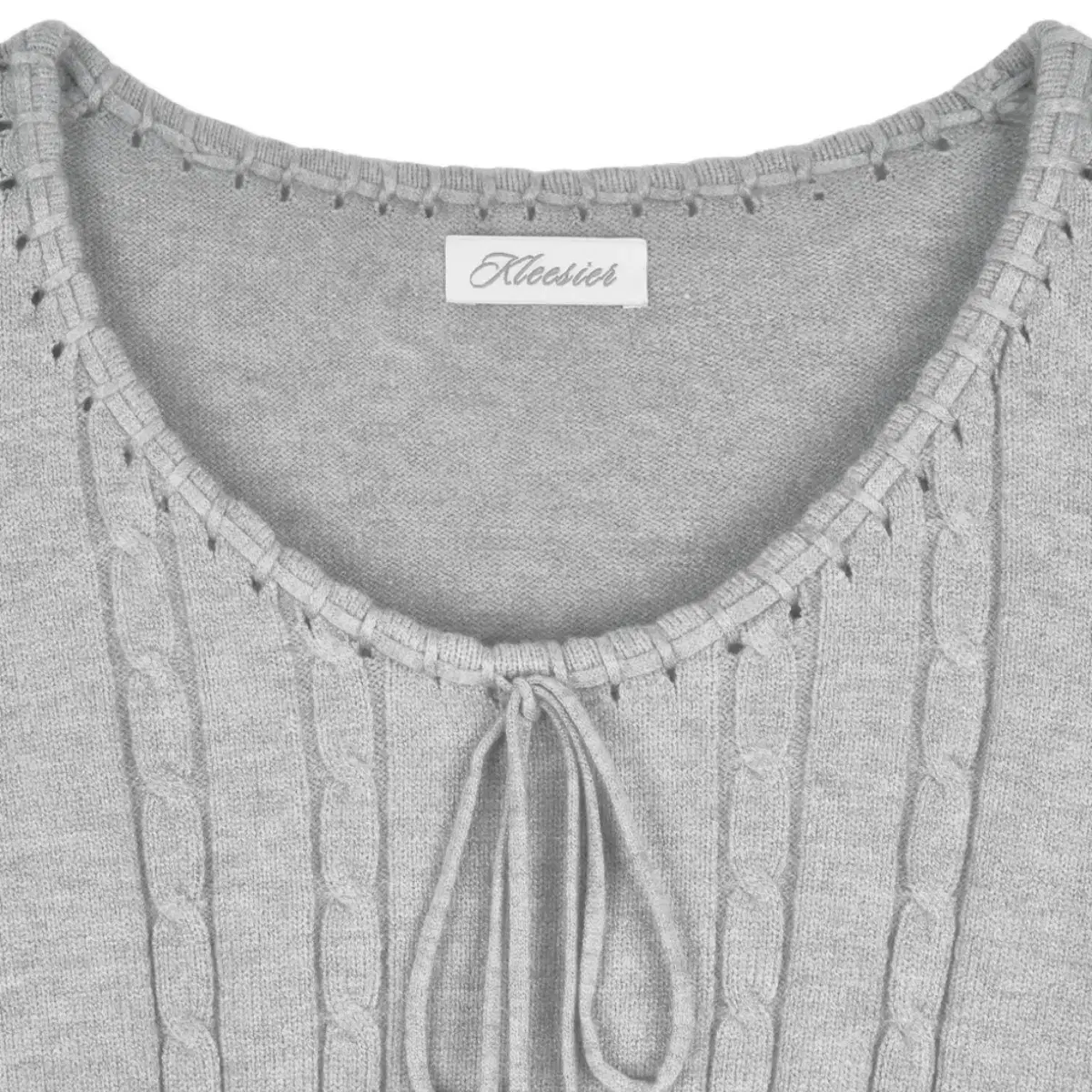 택포) 클리시어 Churro cable ribbon knit, Gray